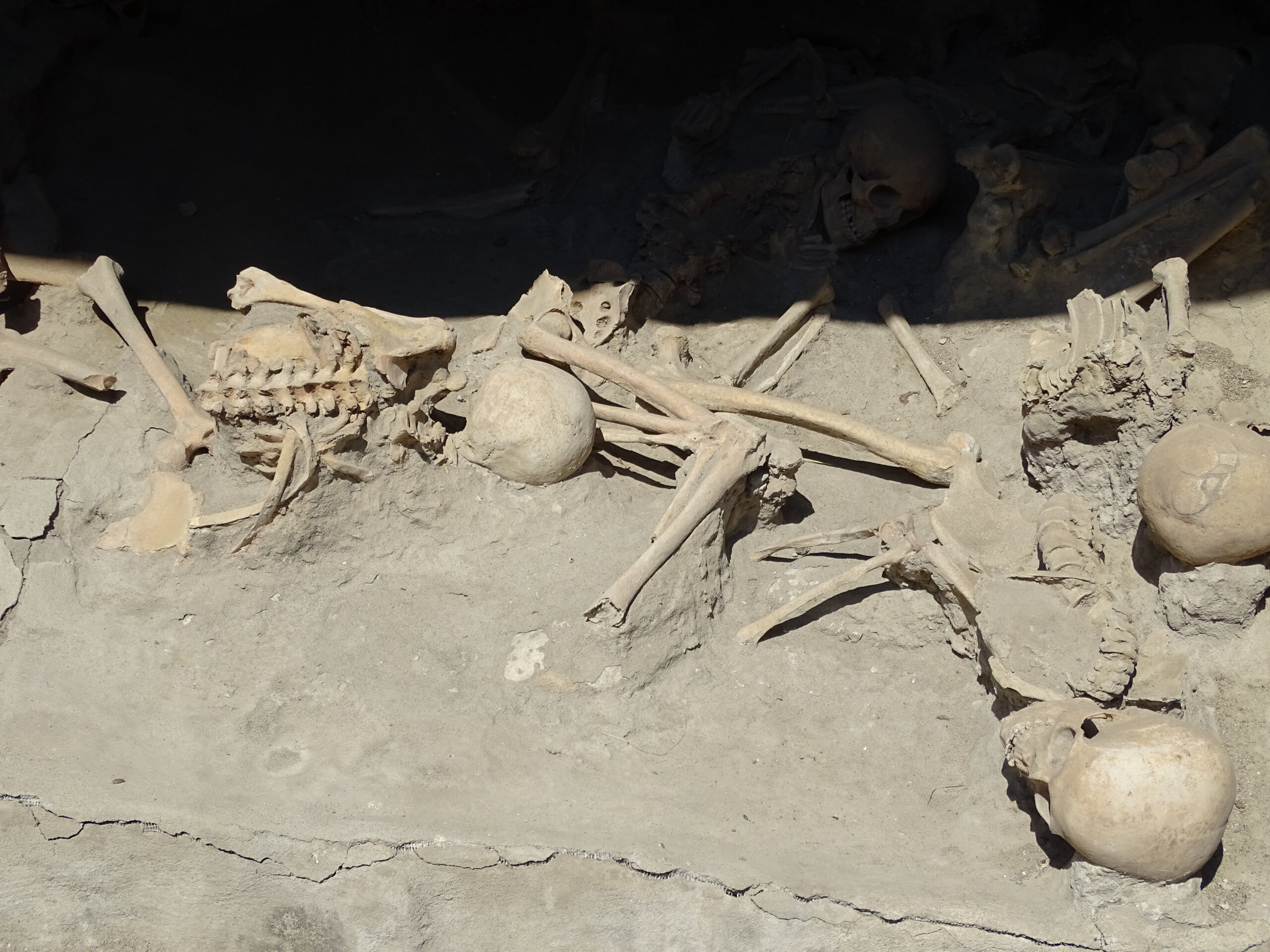 I fornici sul fronte mare di Ercolano, dove furono ritrovati centinaia di scheletri